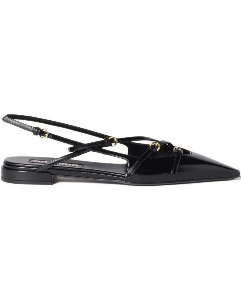 Miu Miu Slingback-Pumps mit Schnalle - Schwarz Schwarz