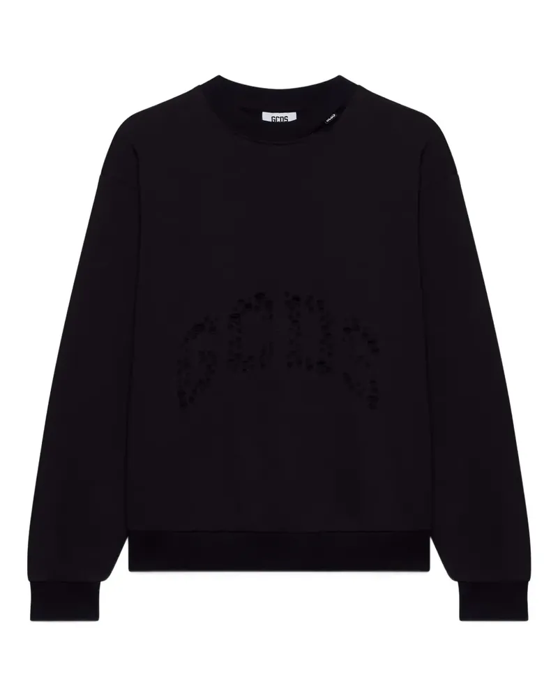 GCDS Sweatshirt in Distressed-Optik - Schwarz Schwarz