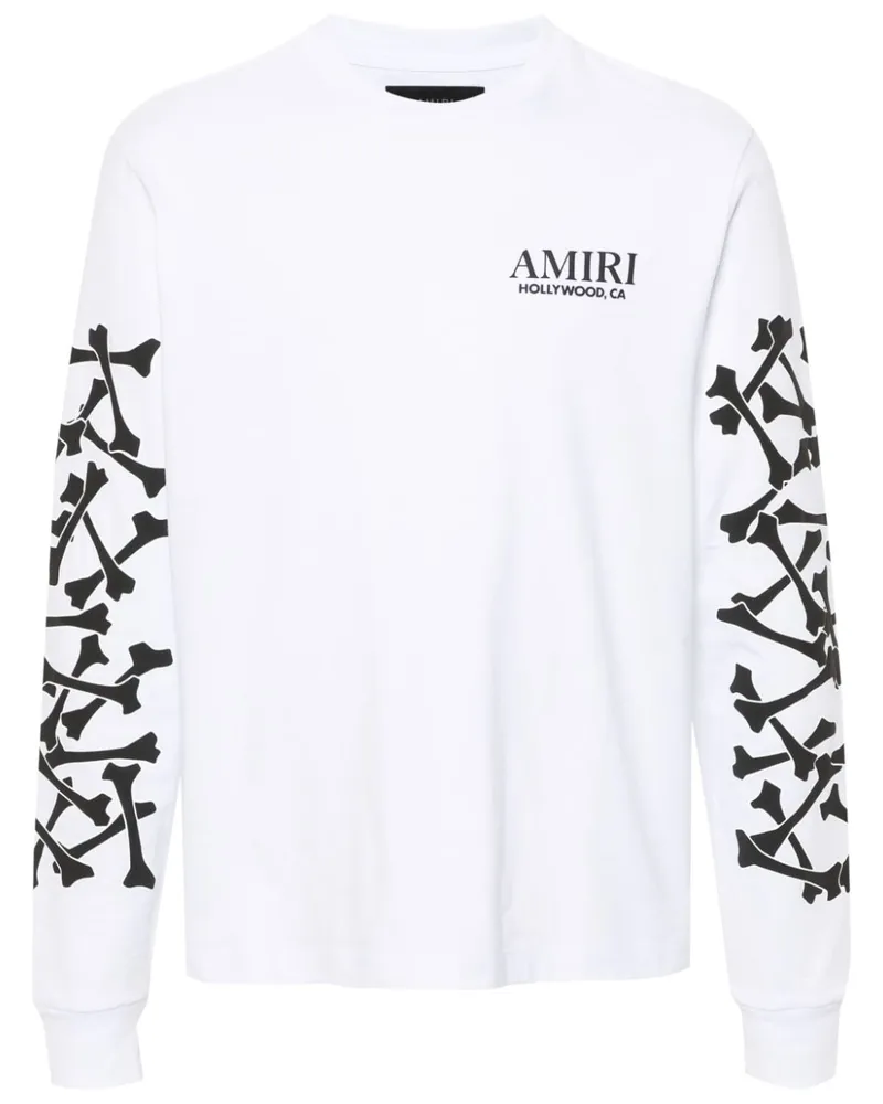 Amiri Bones Stacked Langarmshirt - Weiß Weiß