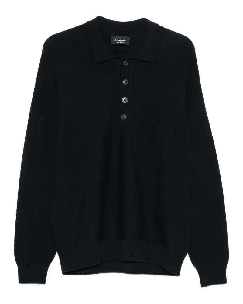Arovescio Pullover mit kurzer Knopfleiste - Blau Blau