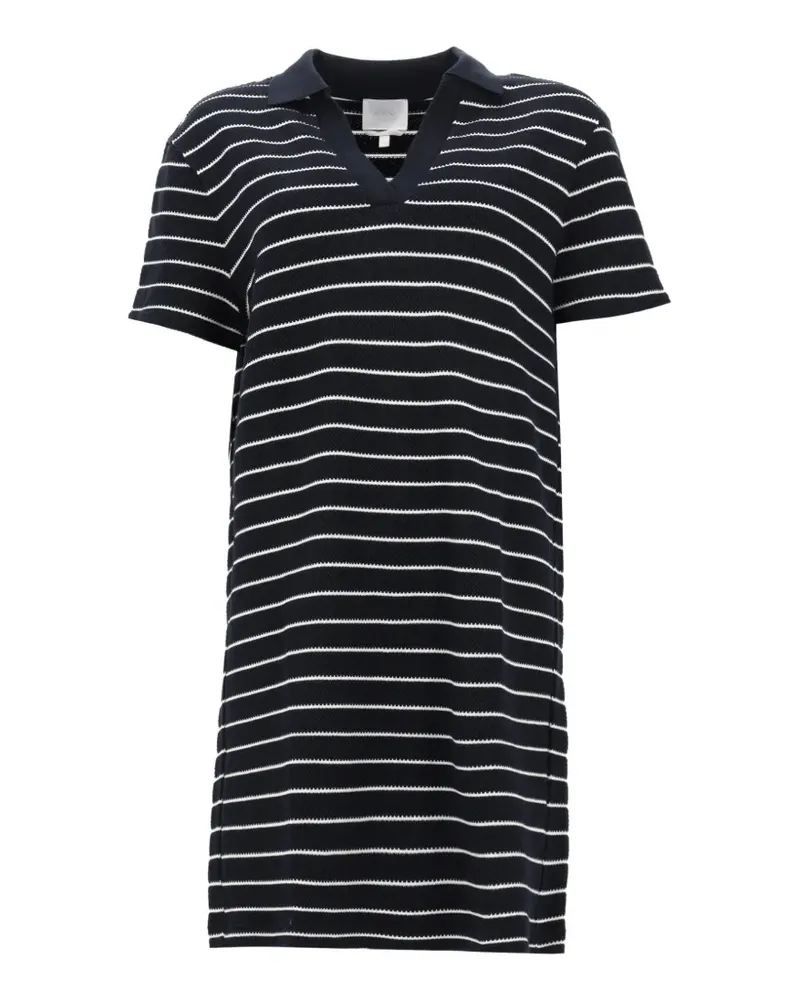 A.P.C. striped-pattern cotton mini dress - Blau Blau