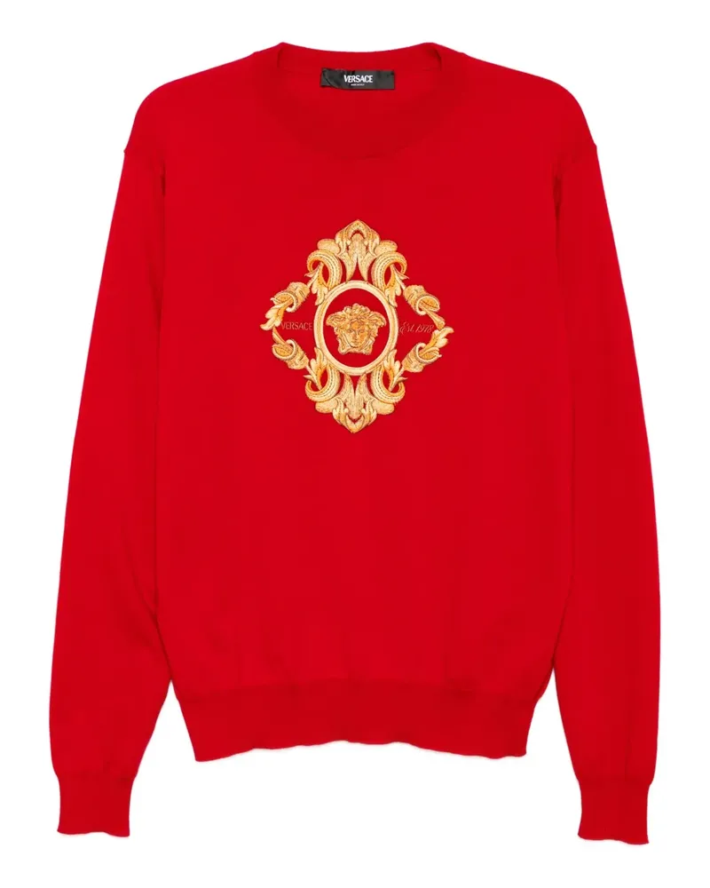 Versace Pullover mit Logo-Stickerei - Rot Rot