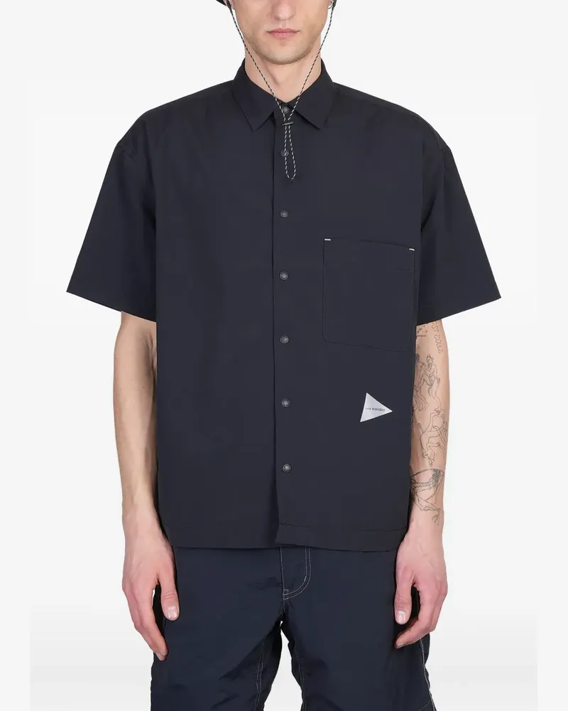and wander Hemd mit Logo-Print - Schwarz Schwarz