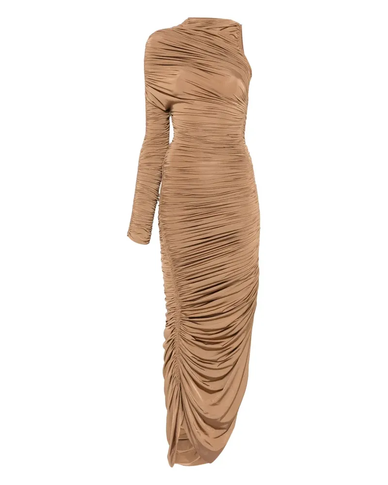 Thierry Mugler Asymmetrisches Maxikleid - Braun Braun