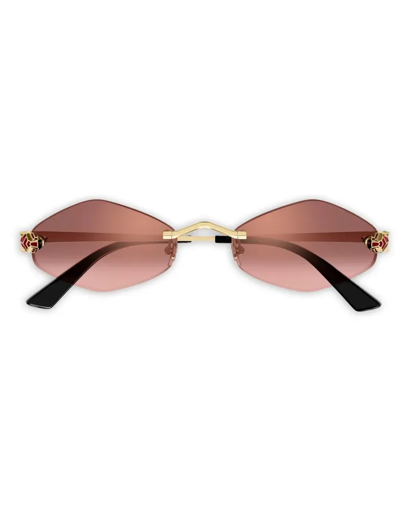Cartier Panthère Sonnenbrille mit geometrischem Gestell - Gold Gold