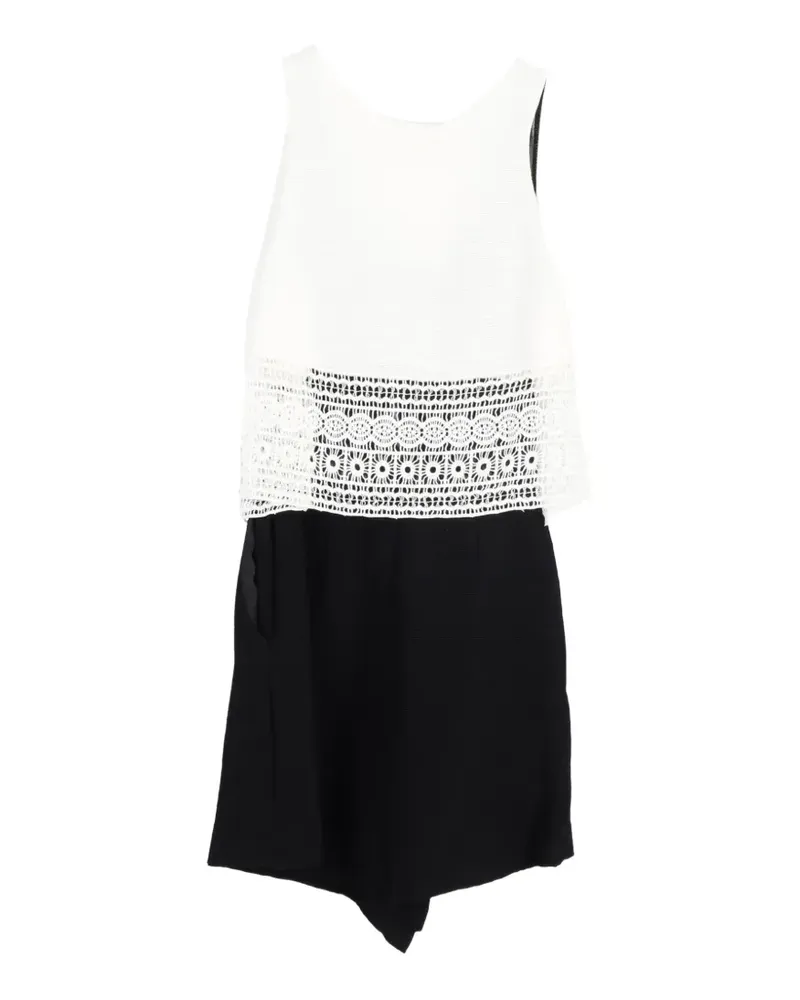 Maje Playsuit mit gehäkeltem Besatz - Weiß Weiß