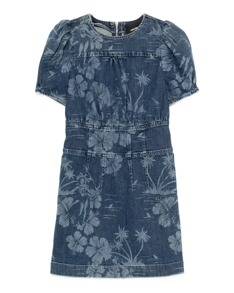 Marco Bologna floral-print puff-sleeve mini dress - Blau Blau