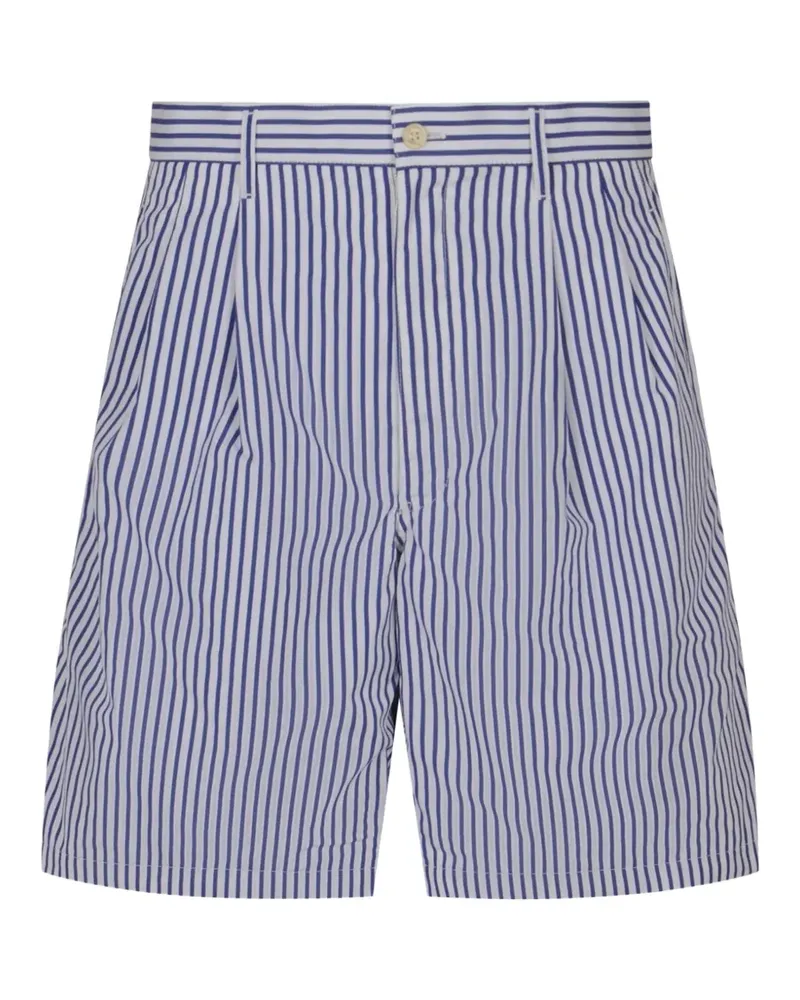 Comme des Garçons Gestreifte Shorts mit Falten - Blau Blau