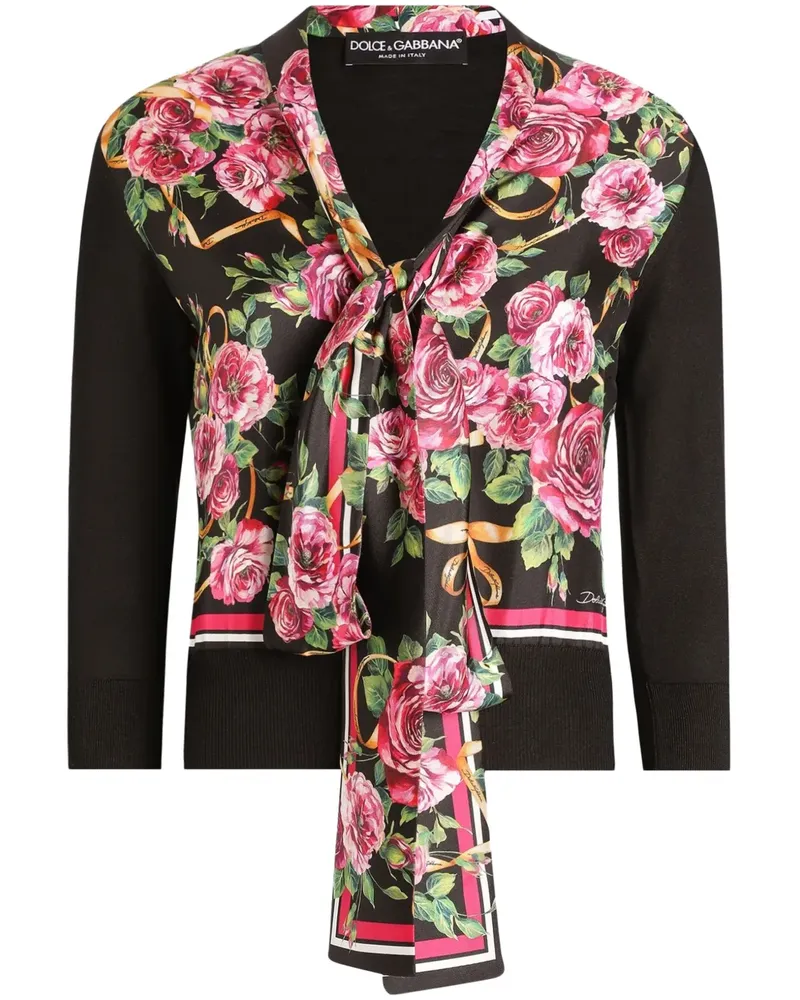Dolce & Gabbana Pullover mit Rosen-Print - Schwarz Schwarz