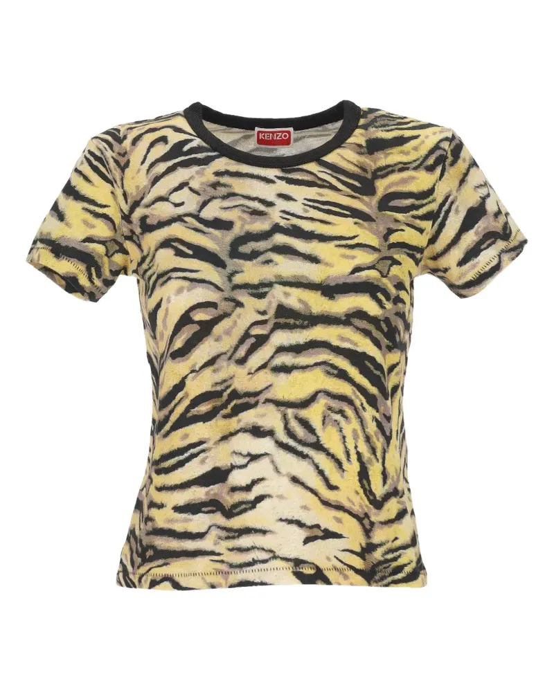 Kenzo T-Shirt mit Tiger-Print - Gelb Gelb