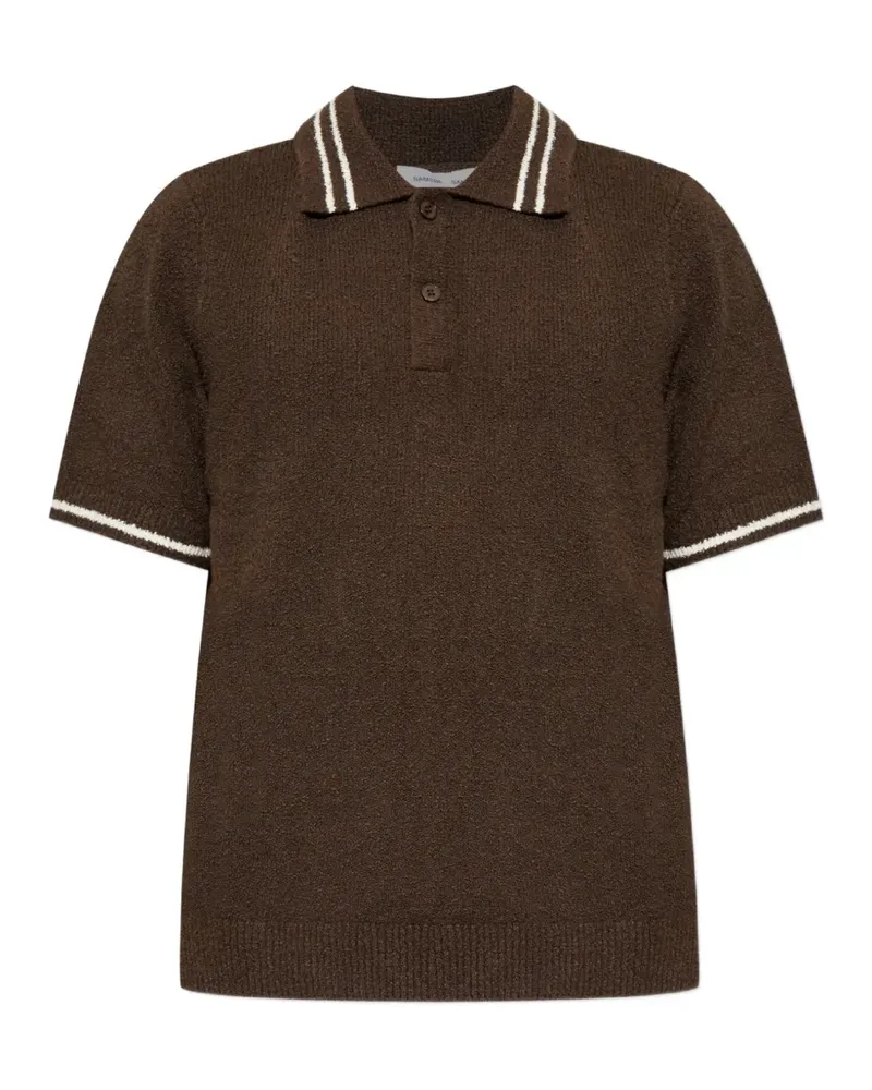 Samsøe & Samsøe Sapedro striped-trim polo shirt - Braun Braun