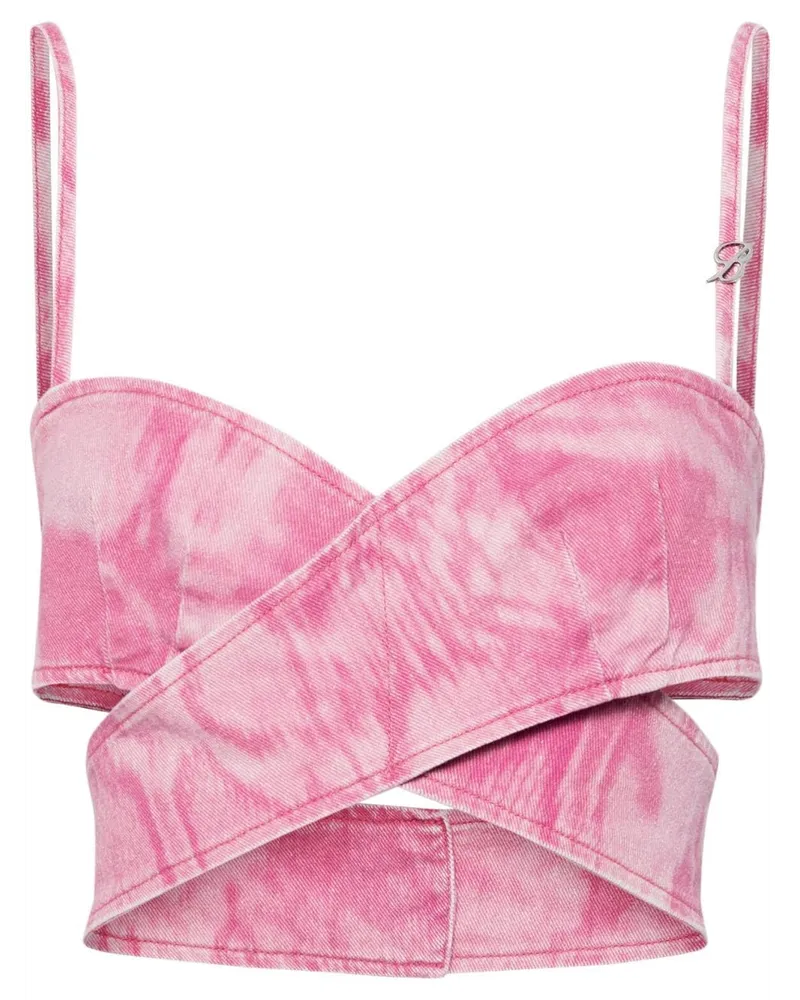 Blumarine Cropped-Oberteil mit Batikmuster - Rosa Rosa