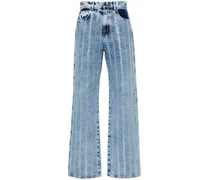 Kristallverzierte Straight-Leg-Jeans