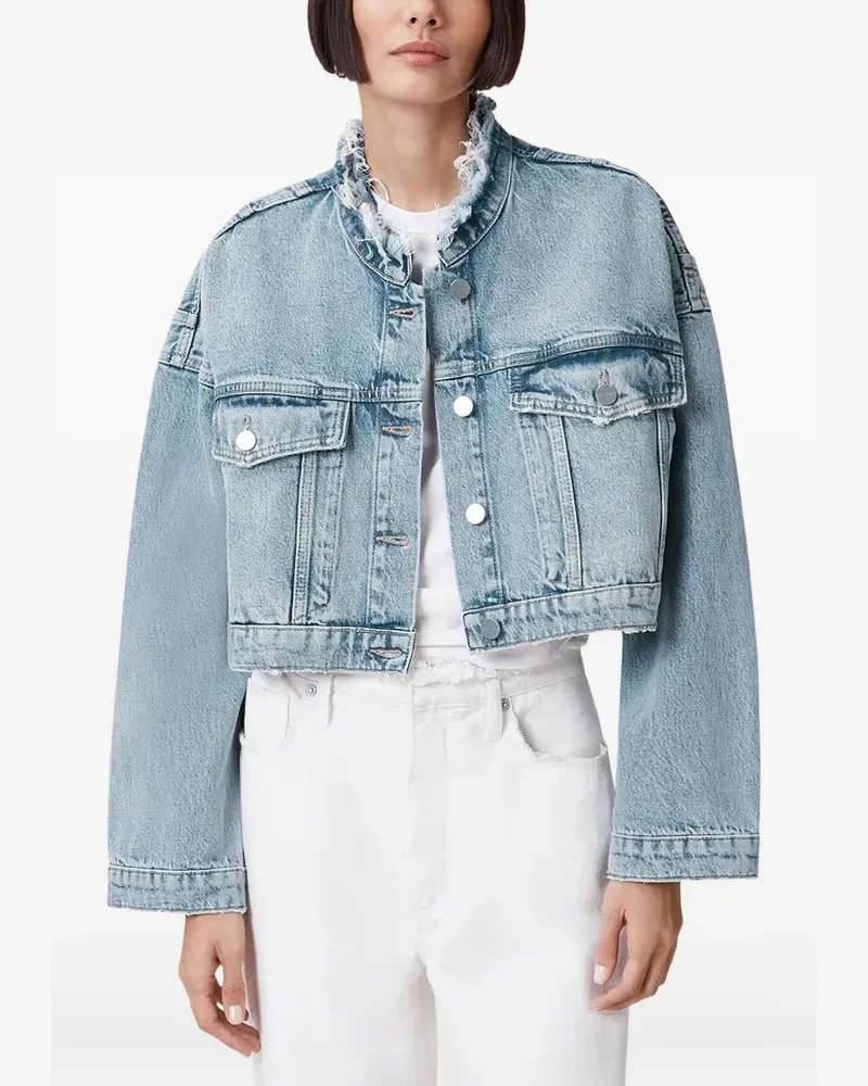 AllSaints Ausgefranste Sonny Jeansjacke - Blau Blau