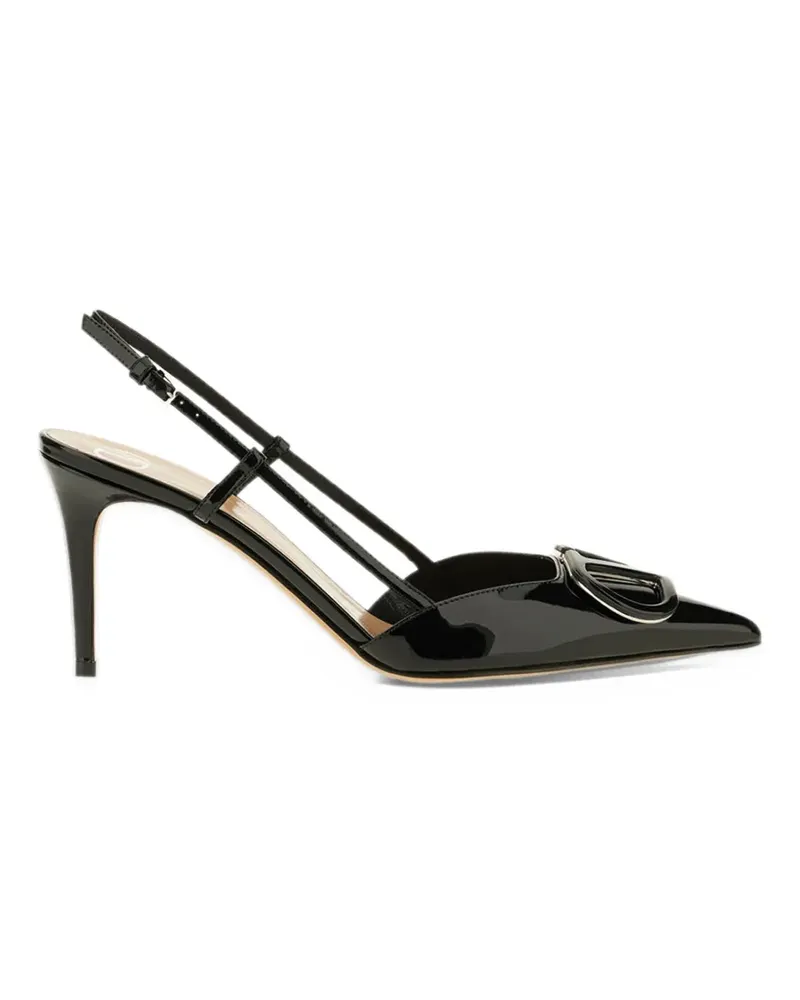 Valentino Garavani VLogo Signature patent leather slingback pumps 80mm - Schwarz Schwarz