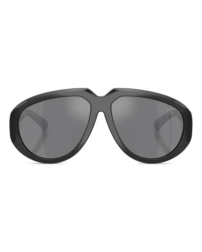 Burberry Runde Sonnenbrille - Schwarz Schwarz