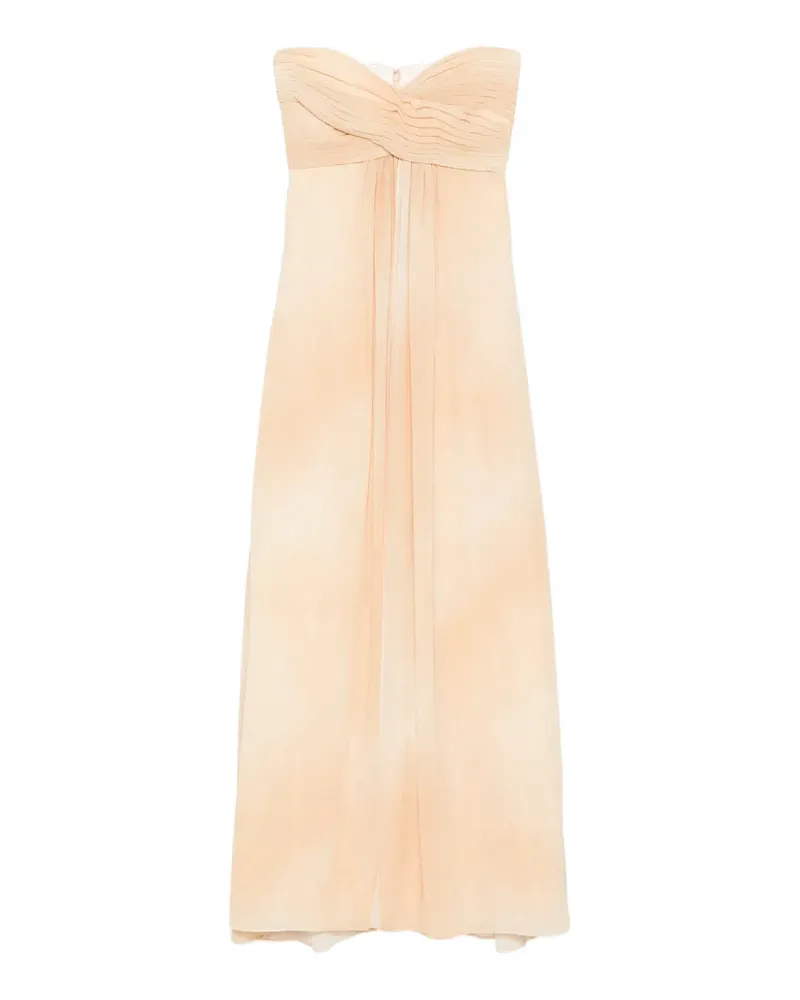 Ermanno Scervino pleated strapless maxi dress - Gelb Gelb