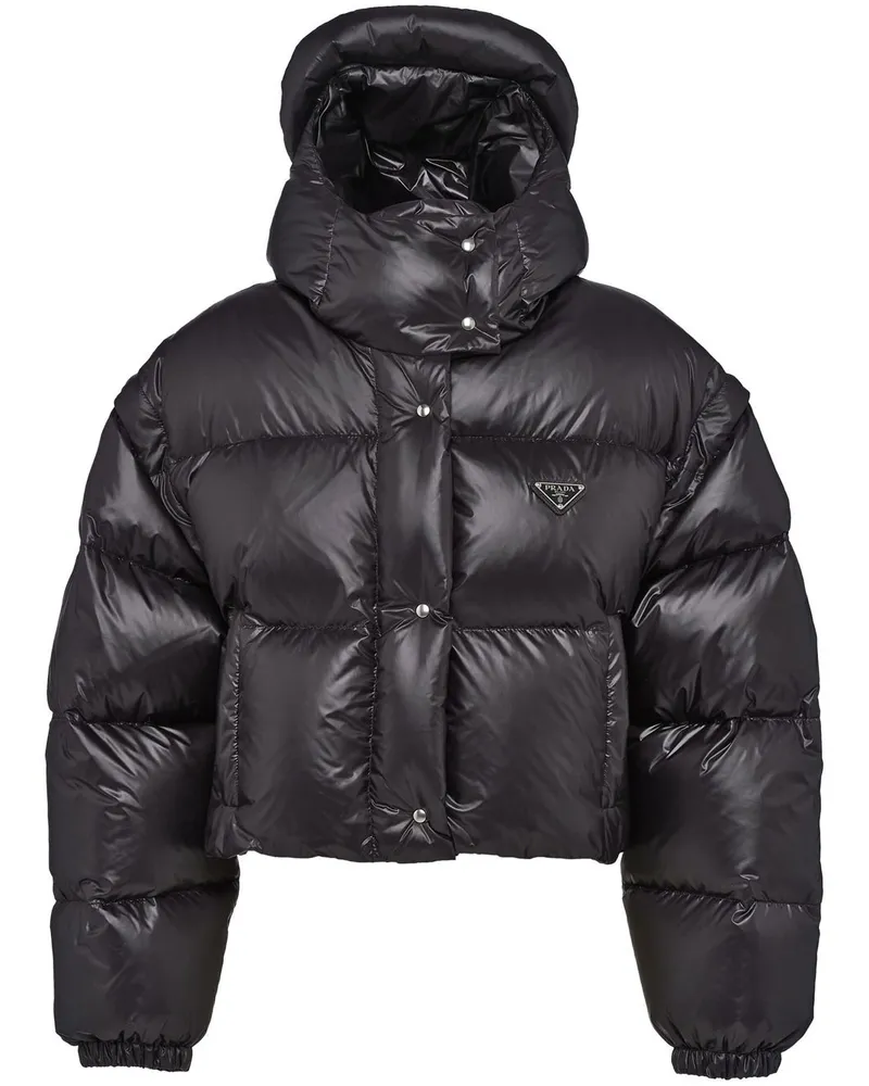 Prada Wendbare Re-Nylon Daunenjacke - Schwarz Schwarz