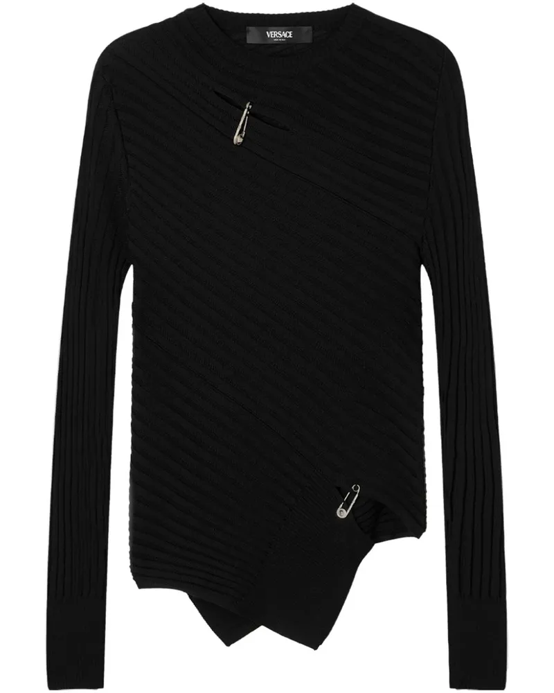 Versace Pullover mit Sicherheitsnadel - Schwarz Schwarz