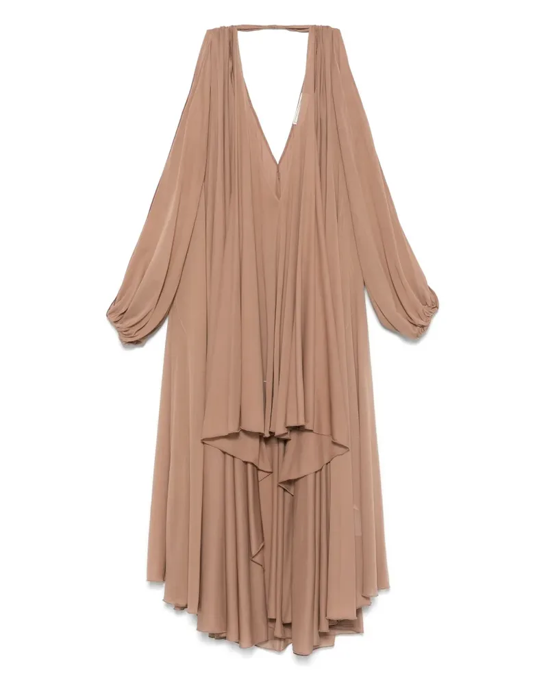 Blumarine Asymmetrisches Georgette-Minikleid - Braun Braun