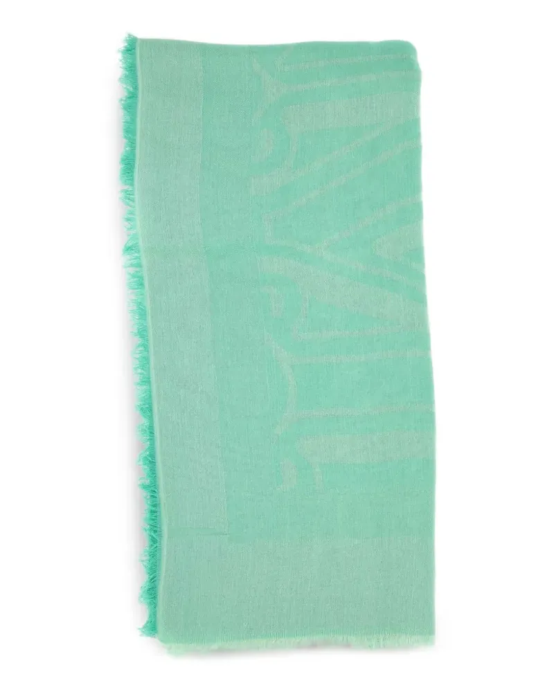Max Mara jacquard fringed-trim scarf - Grün Grün