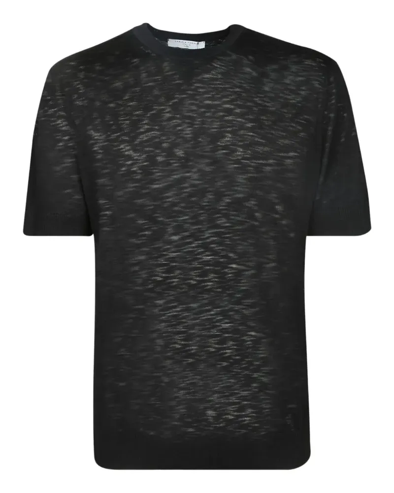 Daniele Fiesoli slub-texture semi-sheer T-shirt - Schwarz Schwarz