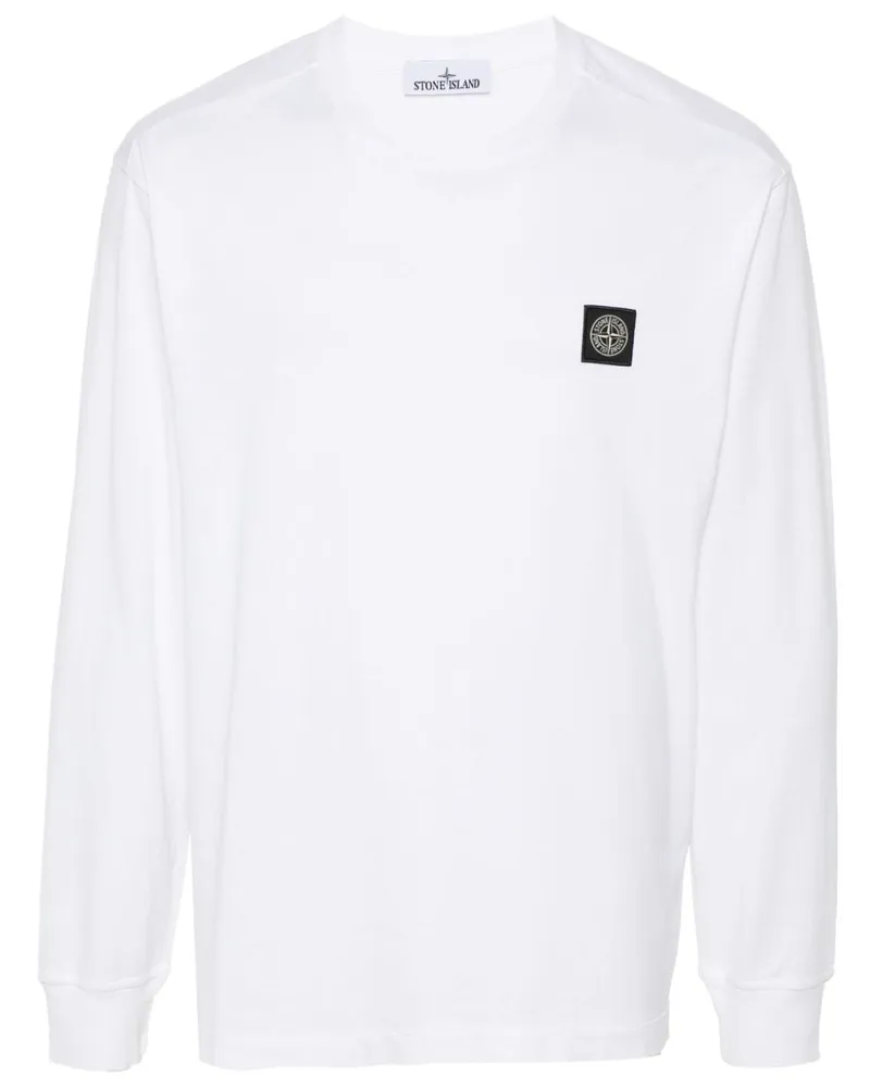 Stone Island T-Shirt mit Kompass-Patch - Weiß Weiß