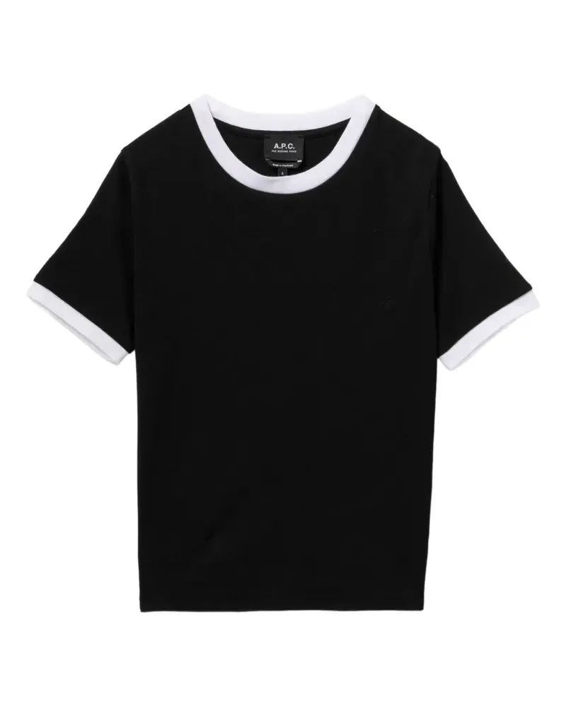 A.P.C. T-Shirt mit Kontrastdetails - Schwarz Schwarz