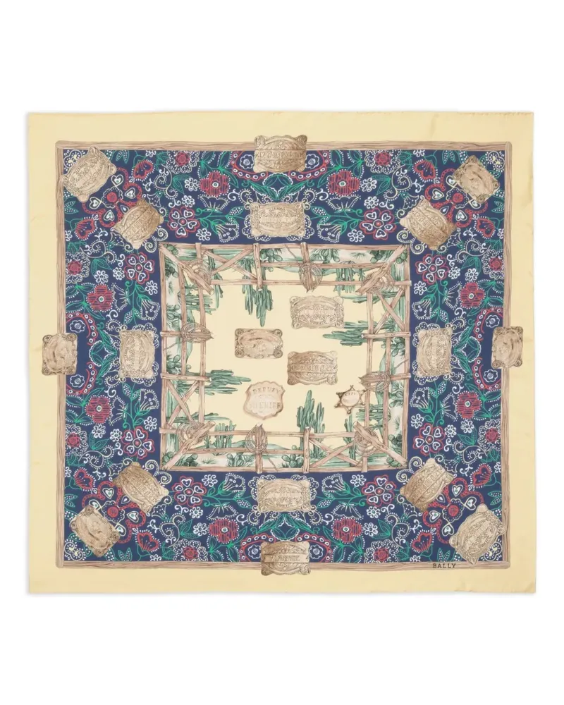 Bally Schal aus Seide - Blau Blau