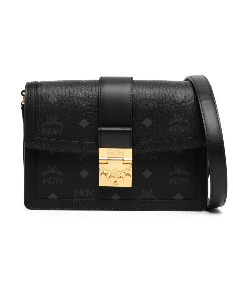 MCM Kleine Umhängetasche mit Monogramm - Schwarz Schwarz