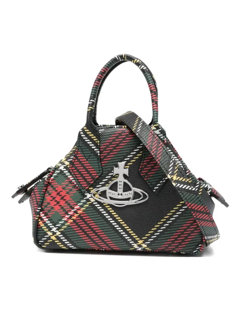 Vivienne Westwood Mini Yasmin Umhängetasche mit Schottenkaro - Grün Grün