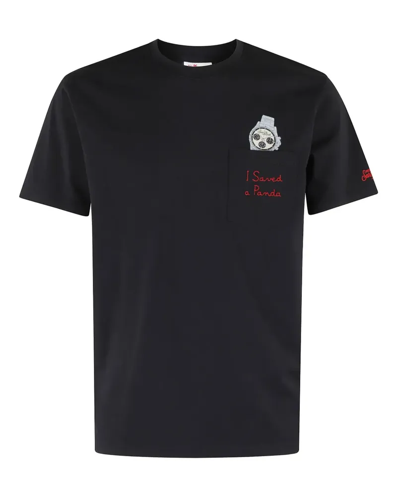MC2 Saint Barth T-Shirt mit rundem Ausschnitt - Schwarz Schwarz