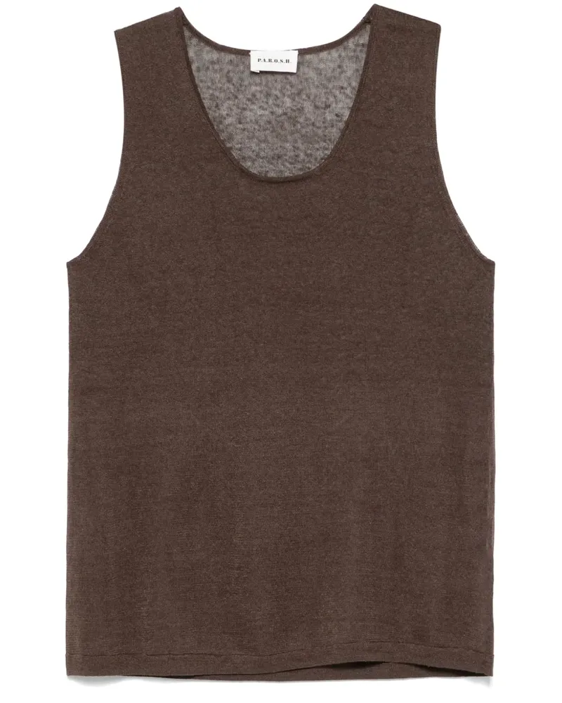 P.A.R.O.S.H. Gestricktes Tanktop - Braun Braun