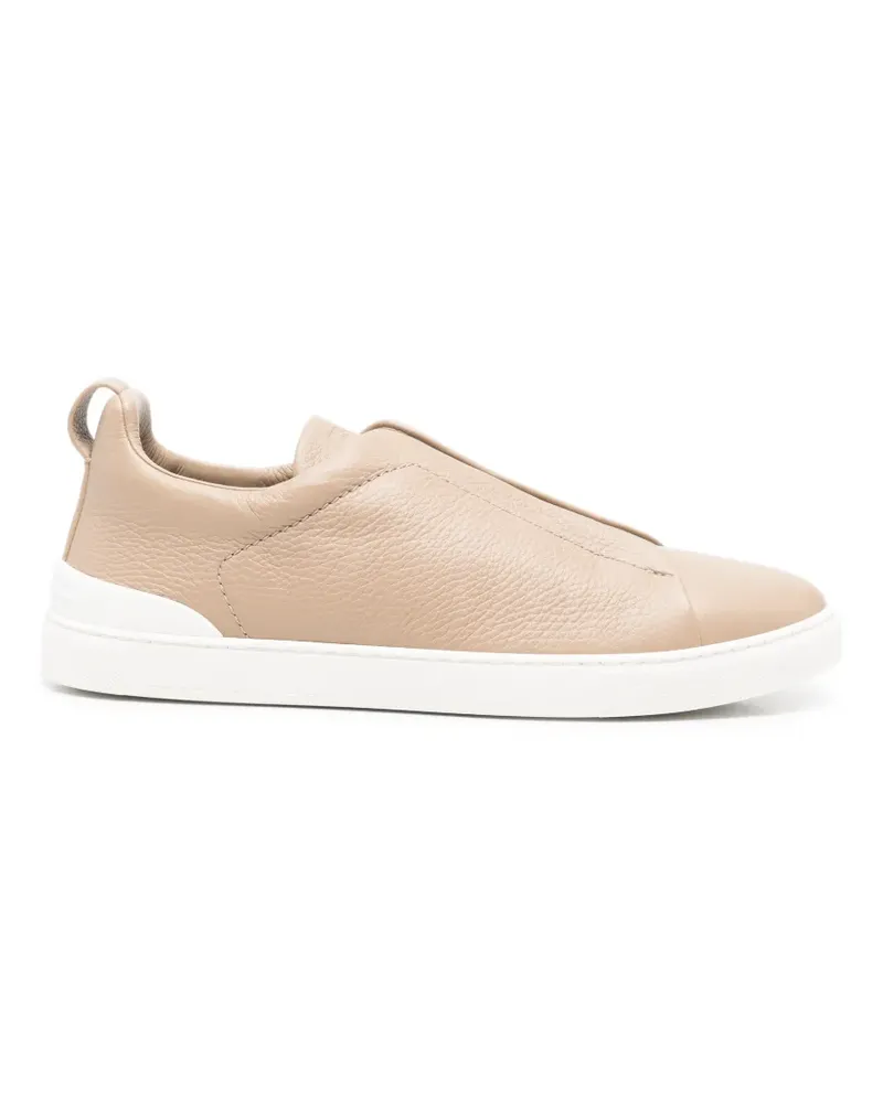 Ermenegildo Zegna slip-on leather sneakers - Nude Nude
