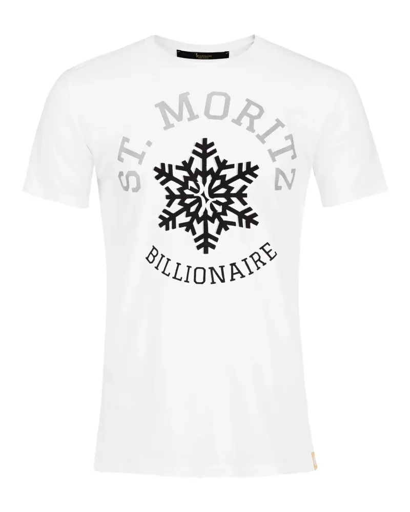 Billionaire St. Moritz T-Shirt mit Logo-Print - Weiß Weiß