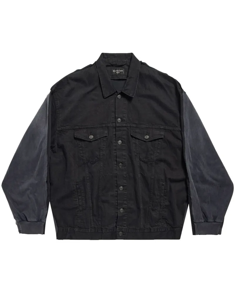 Balenciaga Tape Type Oversized-Jacke - Schwarz Schwarz