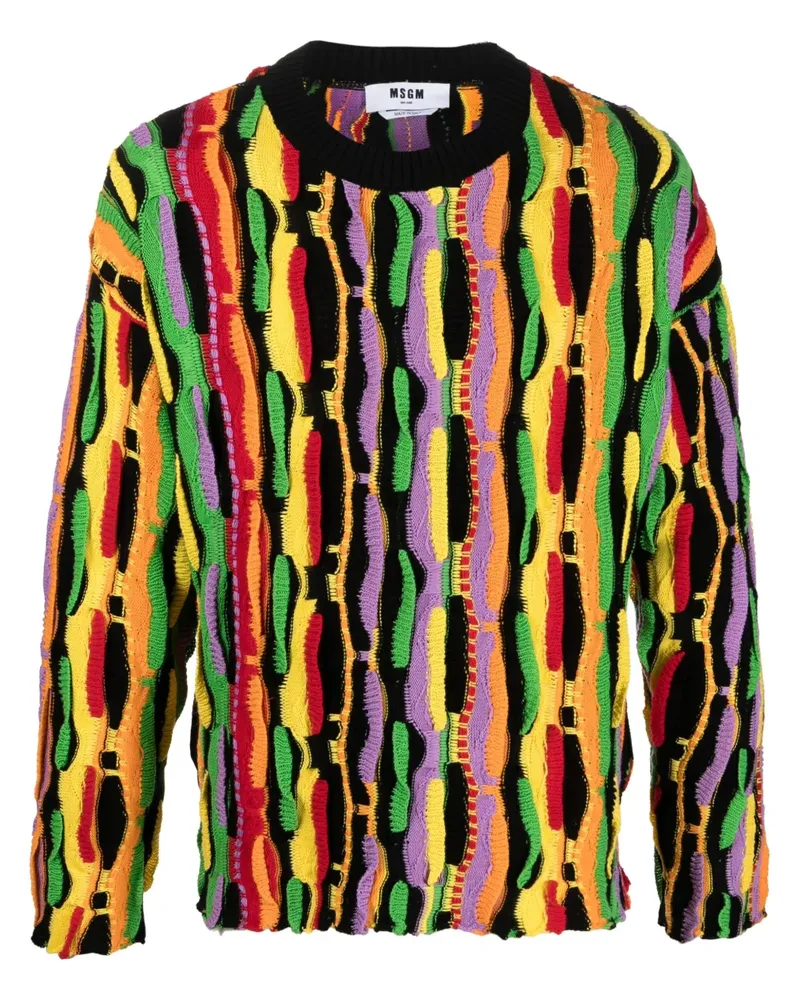MSGM Pullover mit Jacquardmuster - Schwarz Schwarz