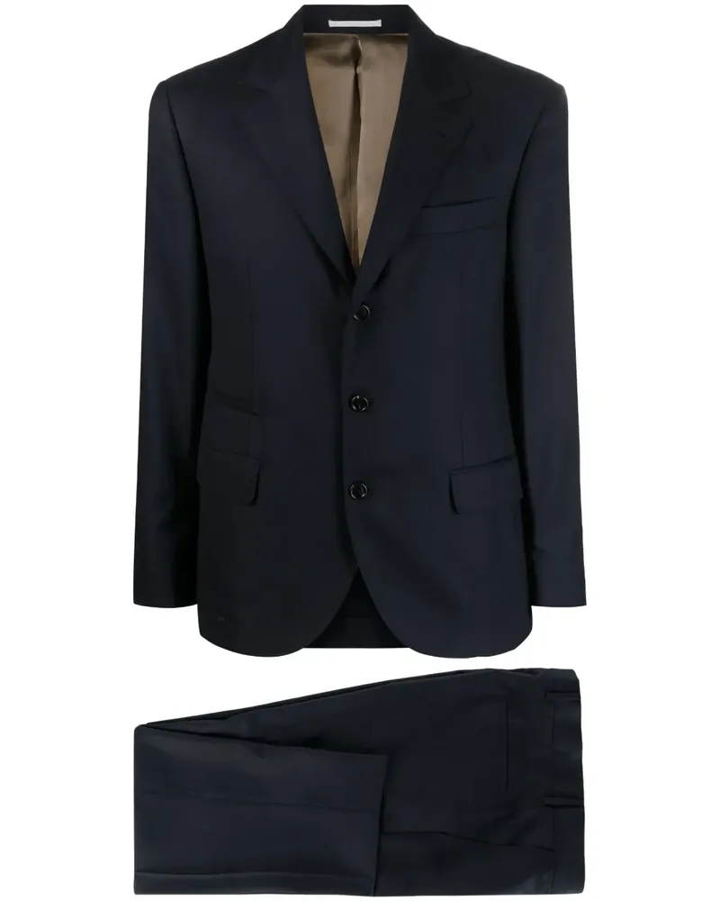 Brunello Cucinelli Einreihiger Anzug mit fallendem Revers - Blau Blau