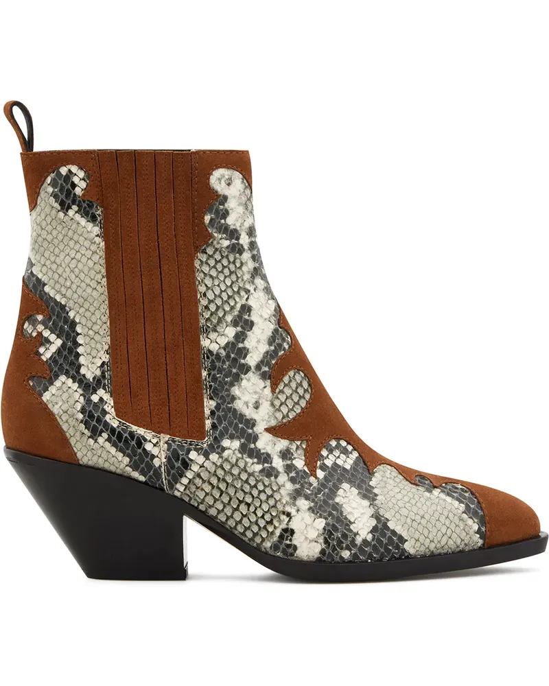 Giuseppe Zanotti Stiefeletten in Schlangenleder-Optik, 55mm - Braun Braun