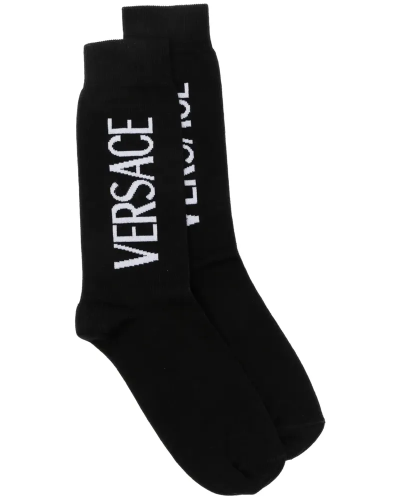 Versace Socken mit Logo-Intarsie - Schwarz Schwarz
