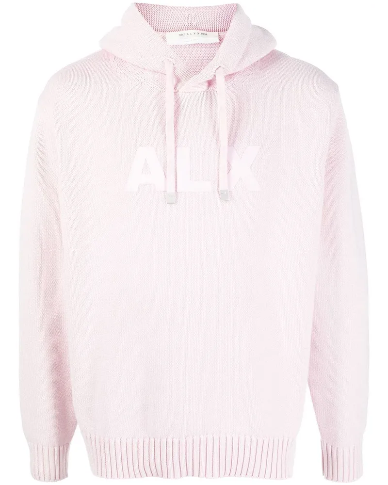 1017 ALYX 9SM Gestrickter Hoodie mit Logo-Print Rosa