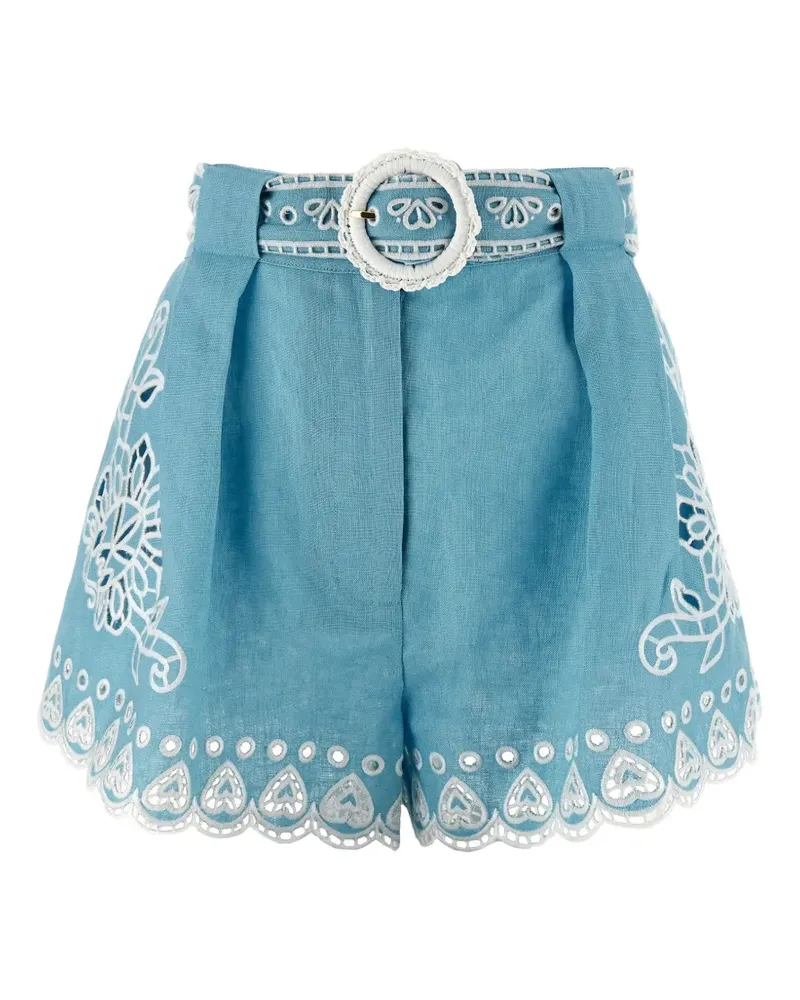 FARM Rio Romantic Richelieu cut-out shorts - Blau Blau