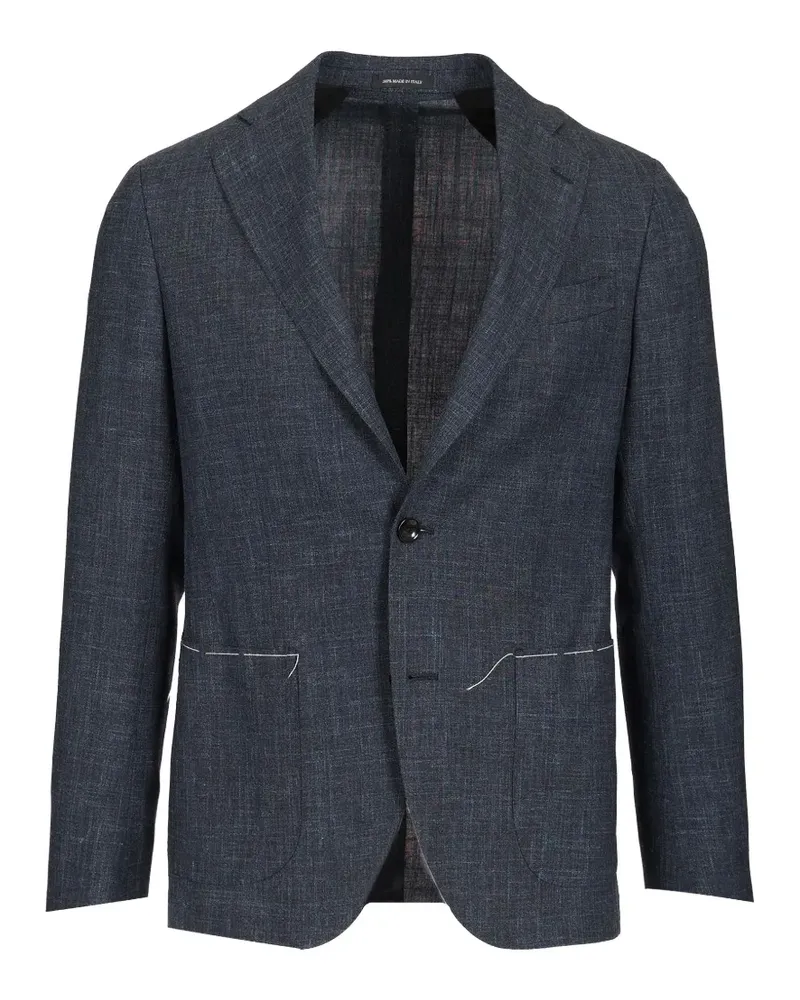 Al Duca D’Aosta 1902 melange-effect notched-lapel blazer - Blau Blau
