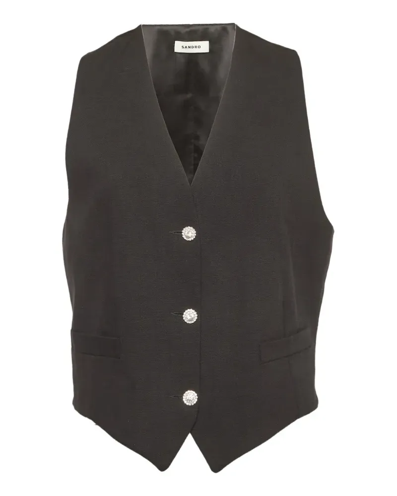 Sandro crystal-embellished waistcoat - Schwarz Schwarz