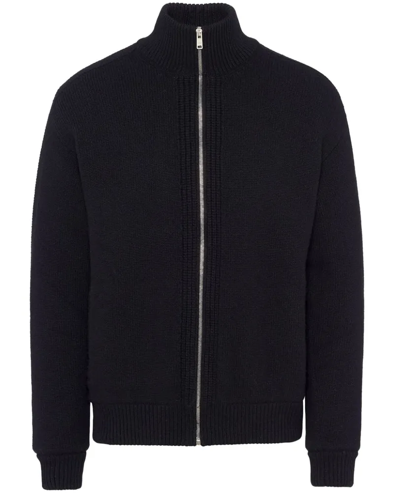 Prada Cardigan mit Triangel-Logo - Schwarz Schwarz