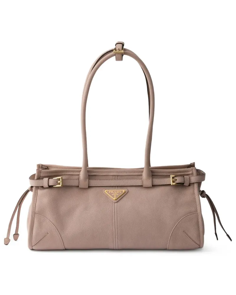 Prada Bonnie medium nubuck leather handbag - Nude Nude