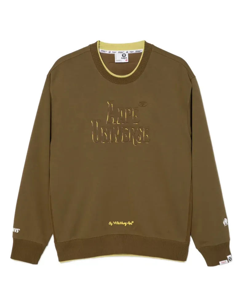 BAPE Sweatshirt mit Logo-Prägung - Braun Braun