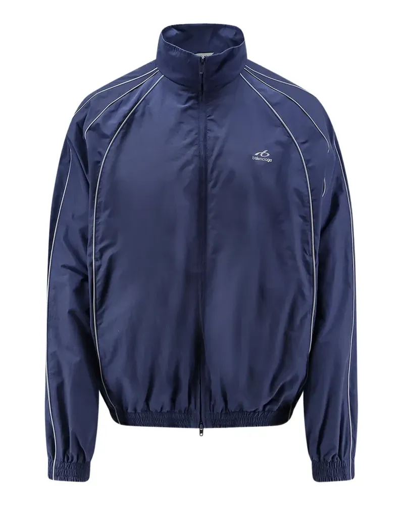 Balenciaga Paspelierte Sportjacke mit Logo-Print - Blau Blau