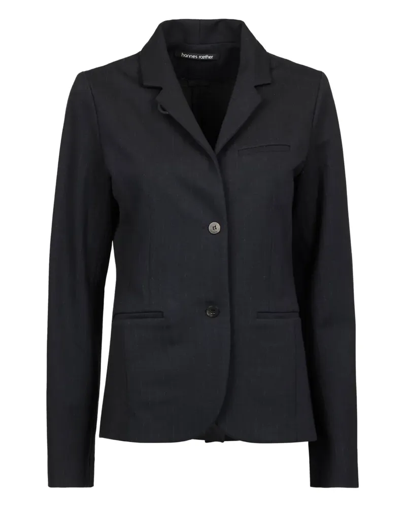 Hannes Roether stand-up collared pinstripe jacket - Schwarz Schwarz