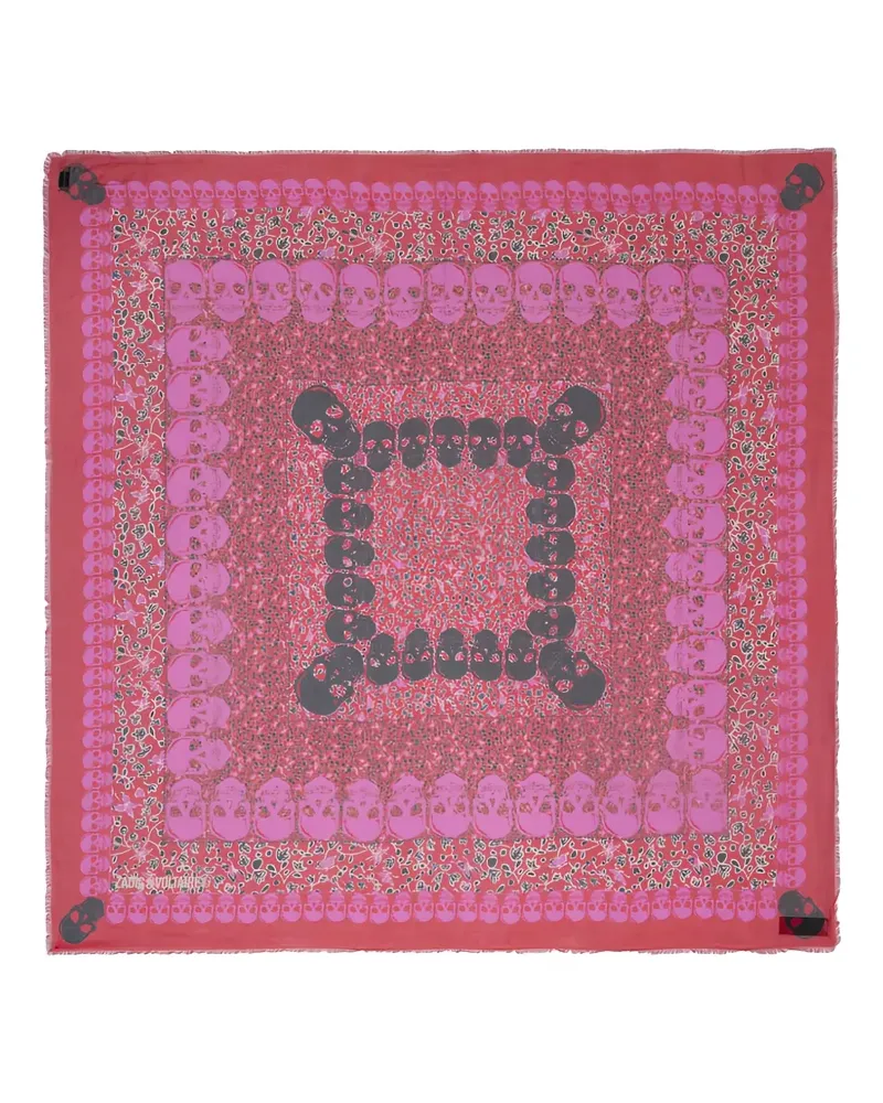 Zadig & Voltaire Kerry Garden skull-print scarf - Rot Rot